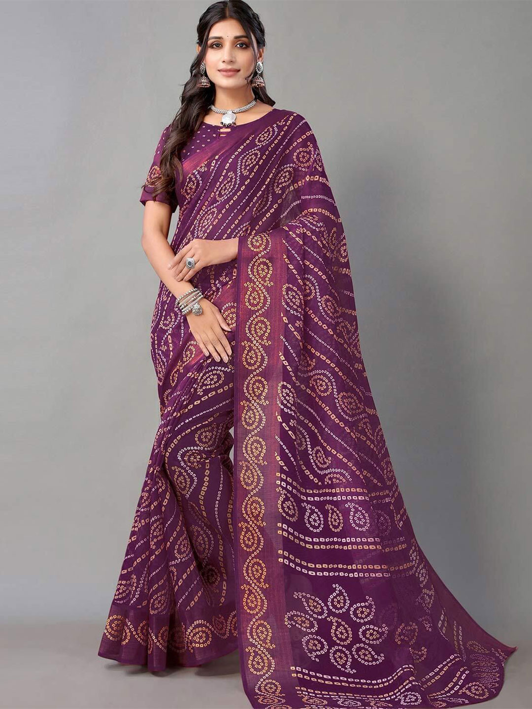 Moda Rapido Art Silk Bandhani Saree