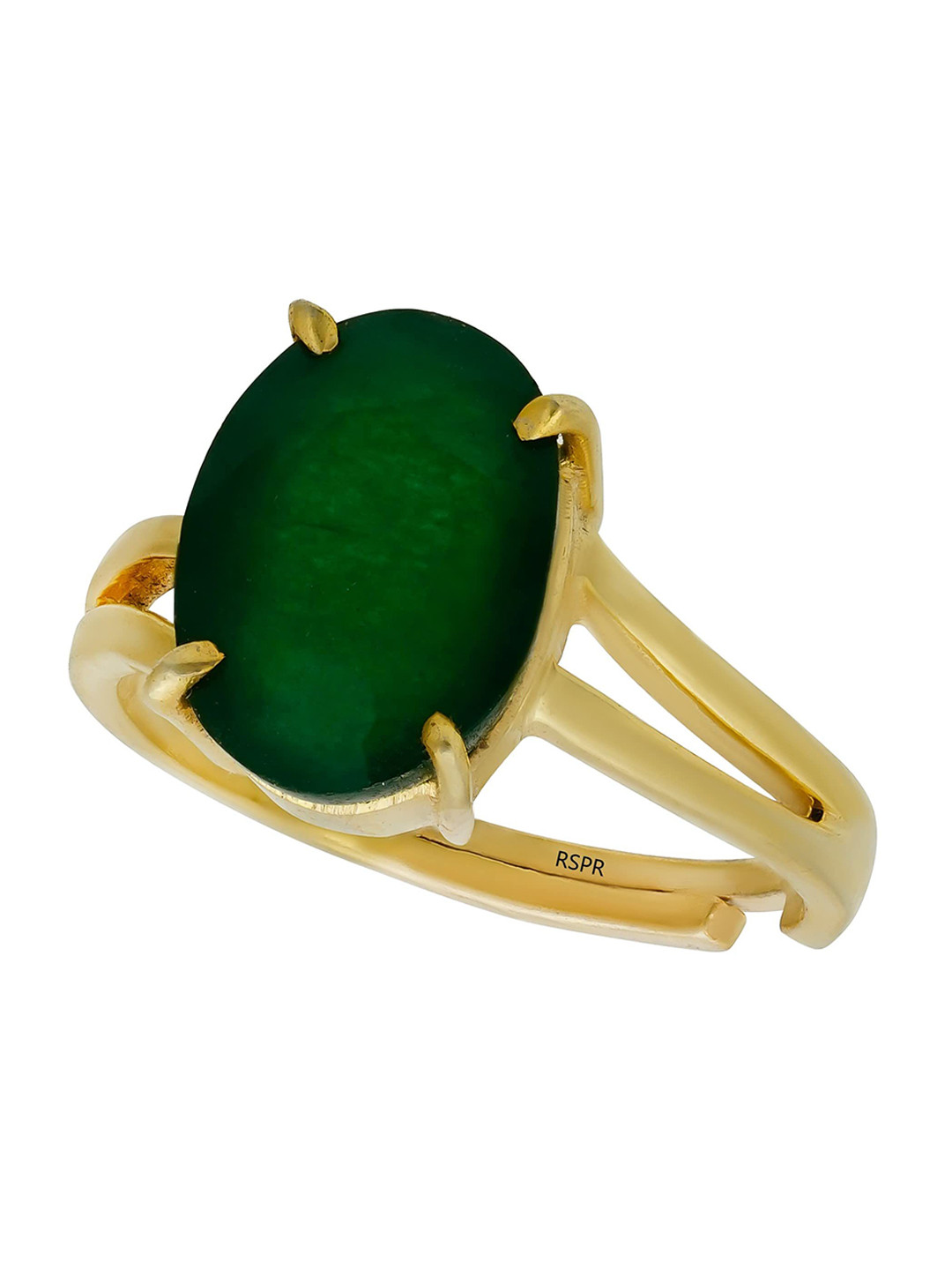 RSPR Ratti 3.25 Carat Emerald Panna Gemstone-Studded Finger Ring