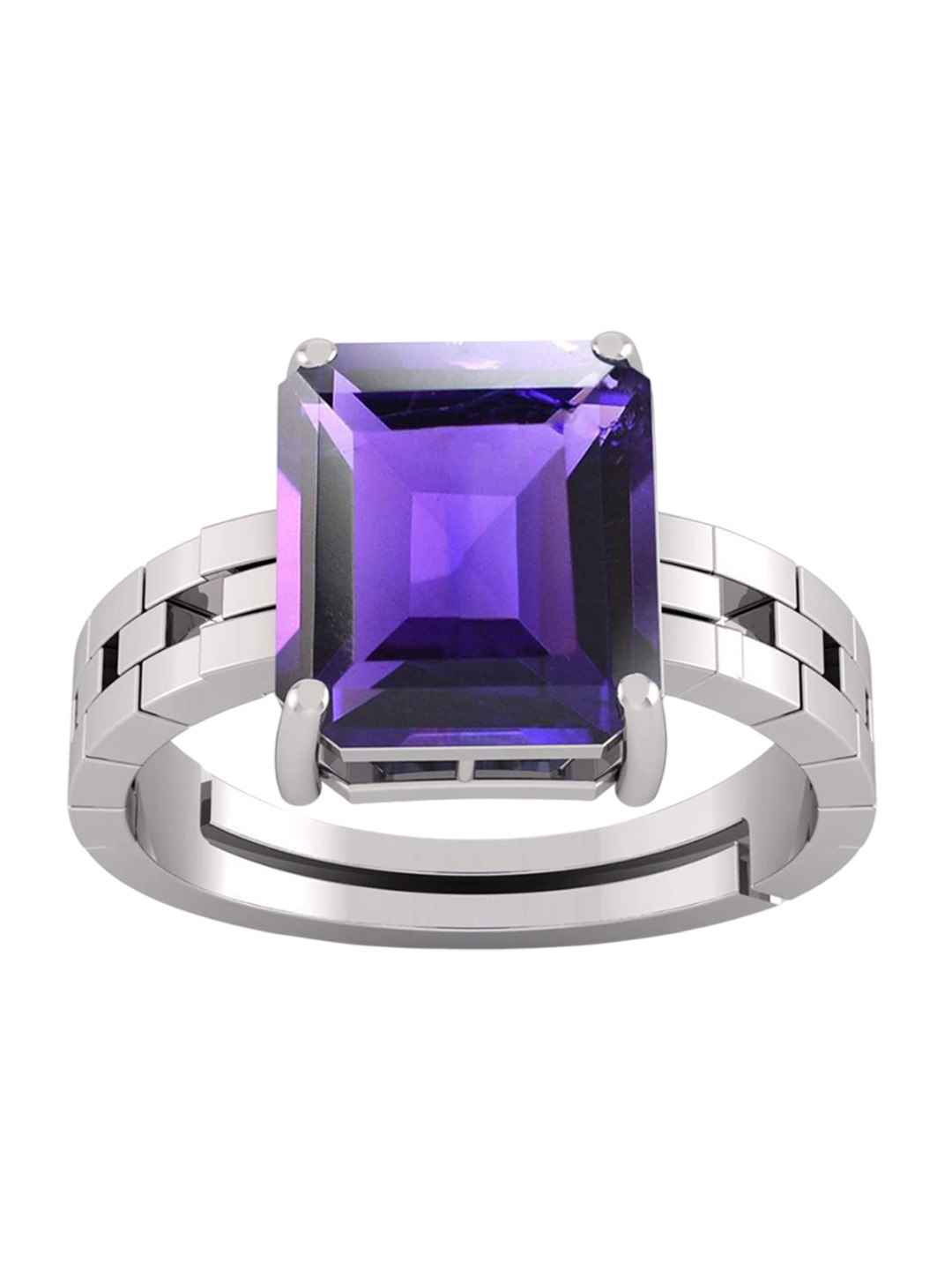 RSPR 11.25 Ratti Astrological Amethyst Adjustable Gemstone Ring
