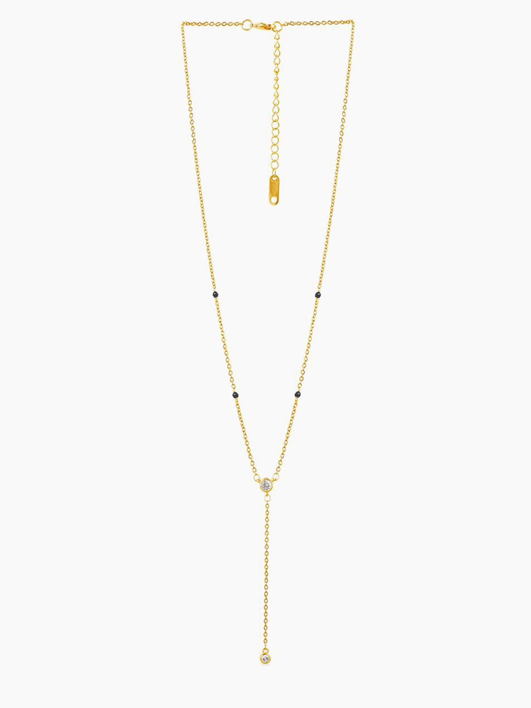 SWASHAA Aleeia 18KT Gold-Plated Stainless Steel Zircon Studded & Beaded Mangalsutra