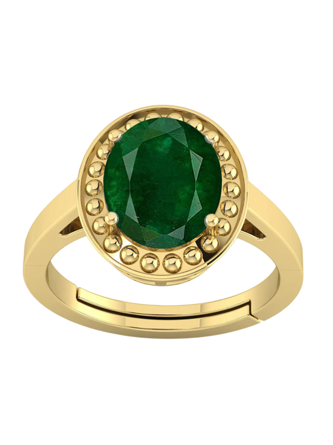 RSPR 6.25 Ratti 5.62 CT Emerald Stone Studded Finger Ring