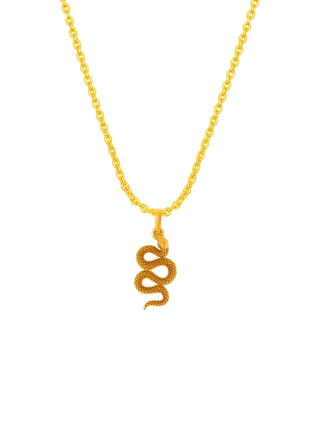 AKSHAT SAPPHIRE 925 Sterling Silver 22KTGold-Plated Snake Pendant With Anchor Chain