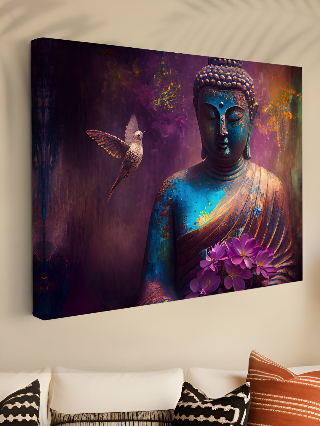 SAF Buddha Canvas Wall Rectangle Paintings Wall Art - 24 x 18In