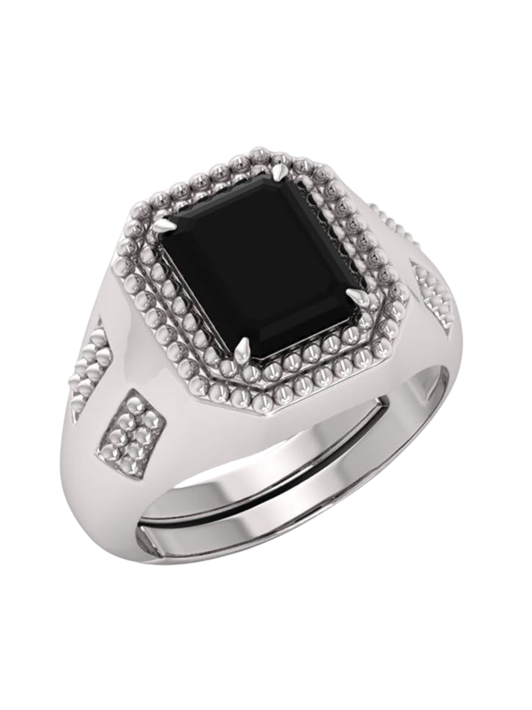 RSPR Onyx Square Stone Studded Adjustable Fashion Finger Ring