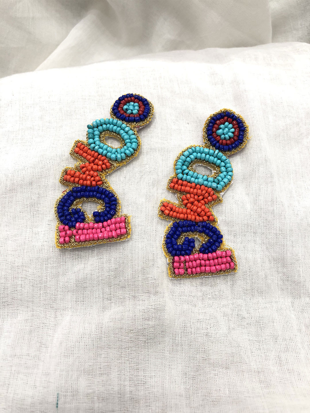 PALASH OMG Styled Artificial Beads Beaded Quirky Shaped Drop Earrings