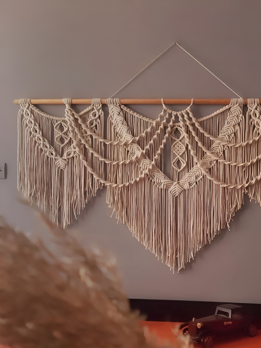 Alaaya Decor Macrame boho Fabric Hanging Hall Tapestries & Macrame-40In