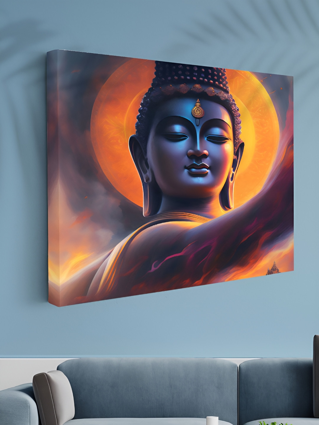 Aura Radiant Buddha Canvas Wall Rectangle Landscpae Paintings Wall Art -24x18.1In