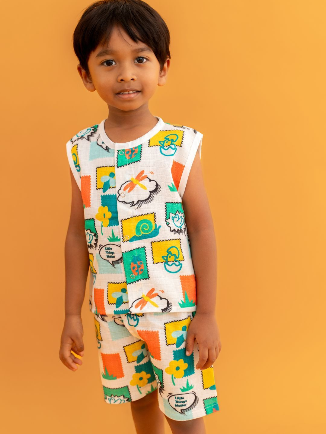 A Toddler Thing Toddler Tales Kids Printed Muslin Jablas With Shorts