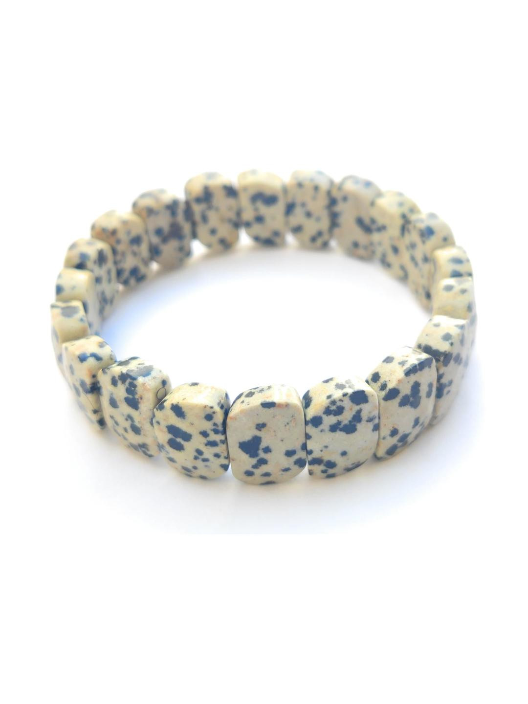 Apnisanskriti Unisex Dalmatian Stone Bracelet