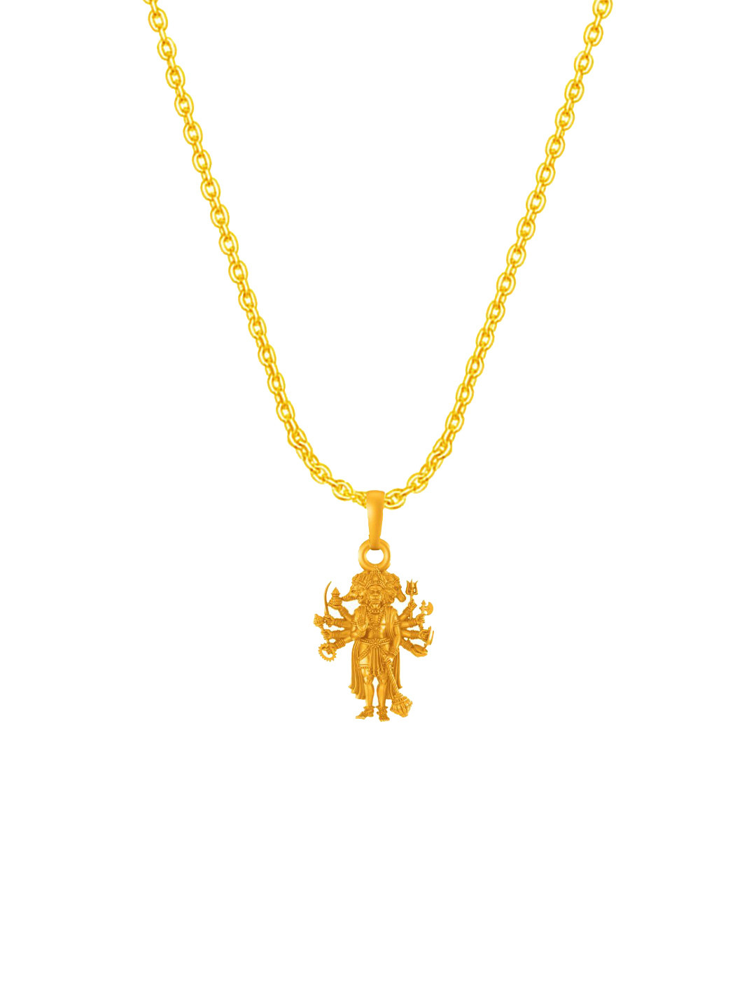 AKSHAT SAPPHIRE Men 925 Silver 22KT Gold-Plated Panchmukhi Hanuman Pendant & Anchor Chain