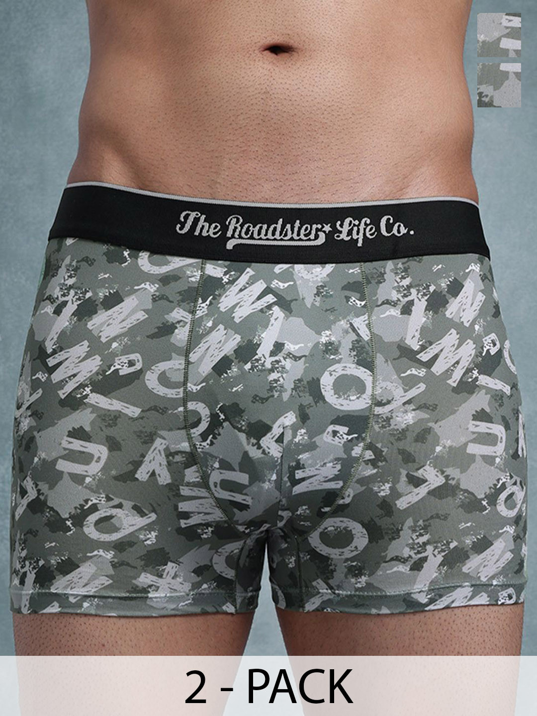 The Roadster Lifestyle Co Pack Of 2 Printed Stretchable Trunks  Pack Of 2-PV-Print-RO18-S