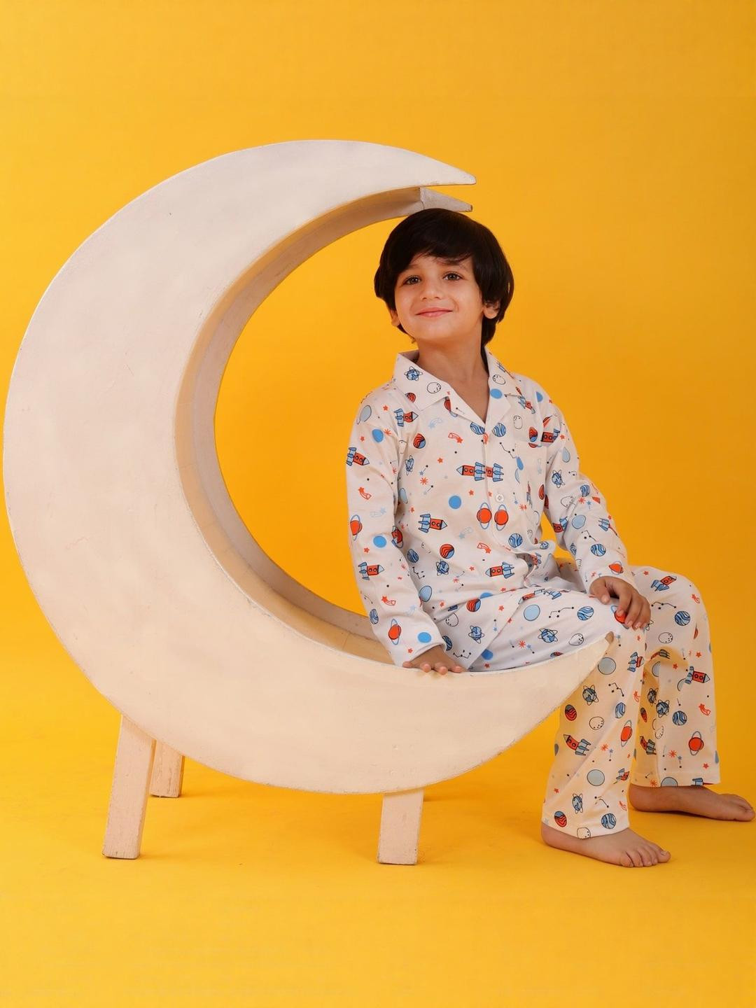 Jam & Sugar Boys Printed Pure Cotton Night suit