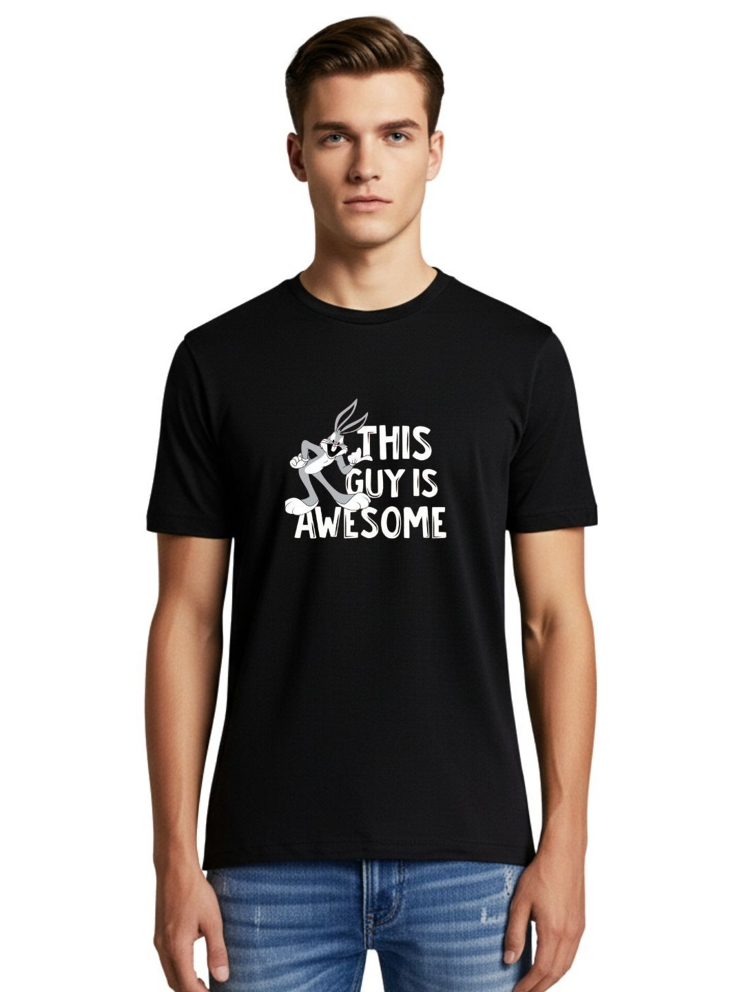 PULP This Guy is Awsome Typography Printed Pure Cotton T-shirt