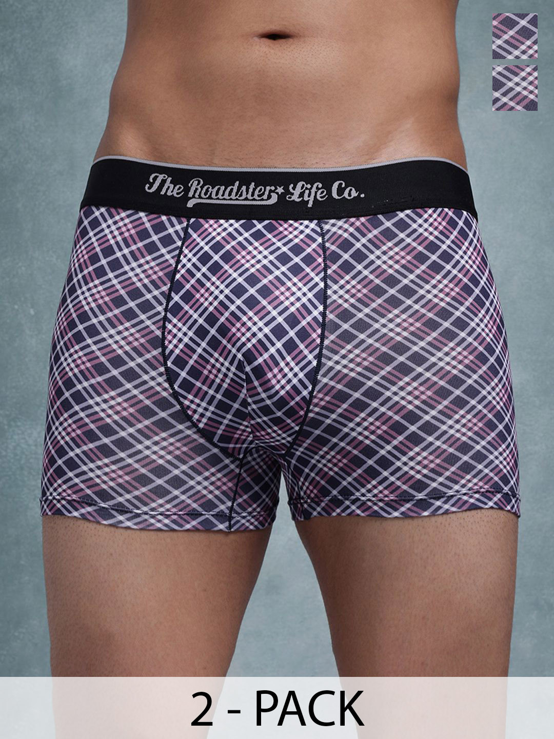 The Roadster Lifestyle Co Pack Of 2 Printed Stretchable Trunks Pack Of 2-PV-Print-RO20-S