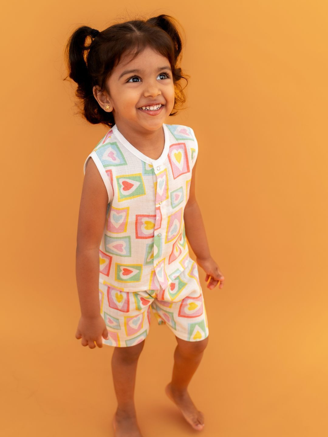 A Toddler Thing Kids Box Of Love Muslin Jhabla and Shorts Clothing Set