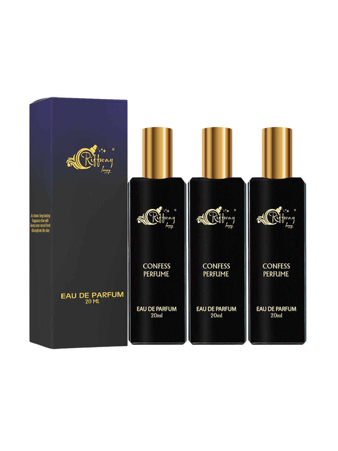 riffway Set Of 3 Confess Long Lasting Eau de Parfum - 20 ml Each