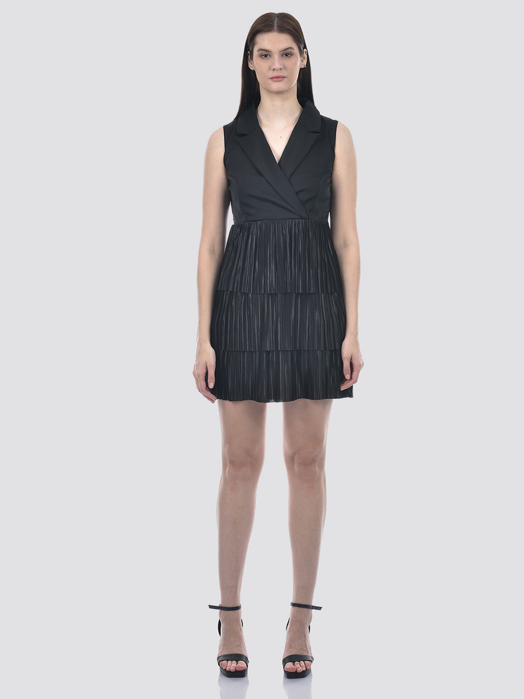 CAMLA Women V Neck Fringed A-Line Mini Dress