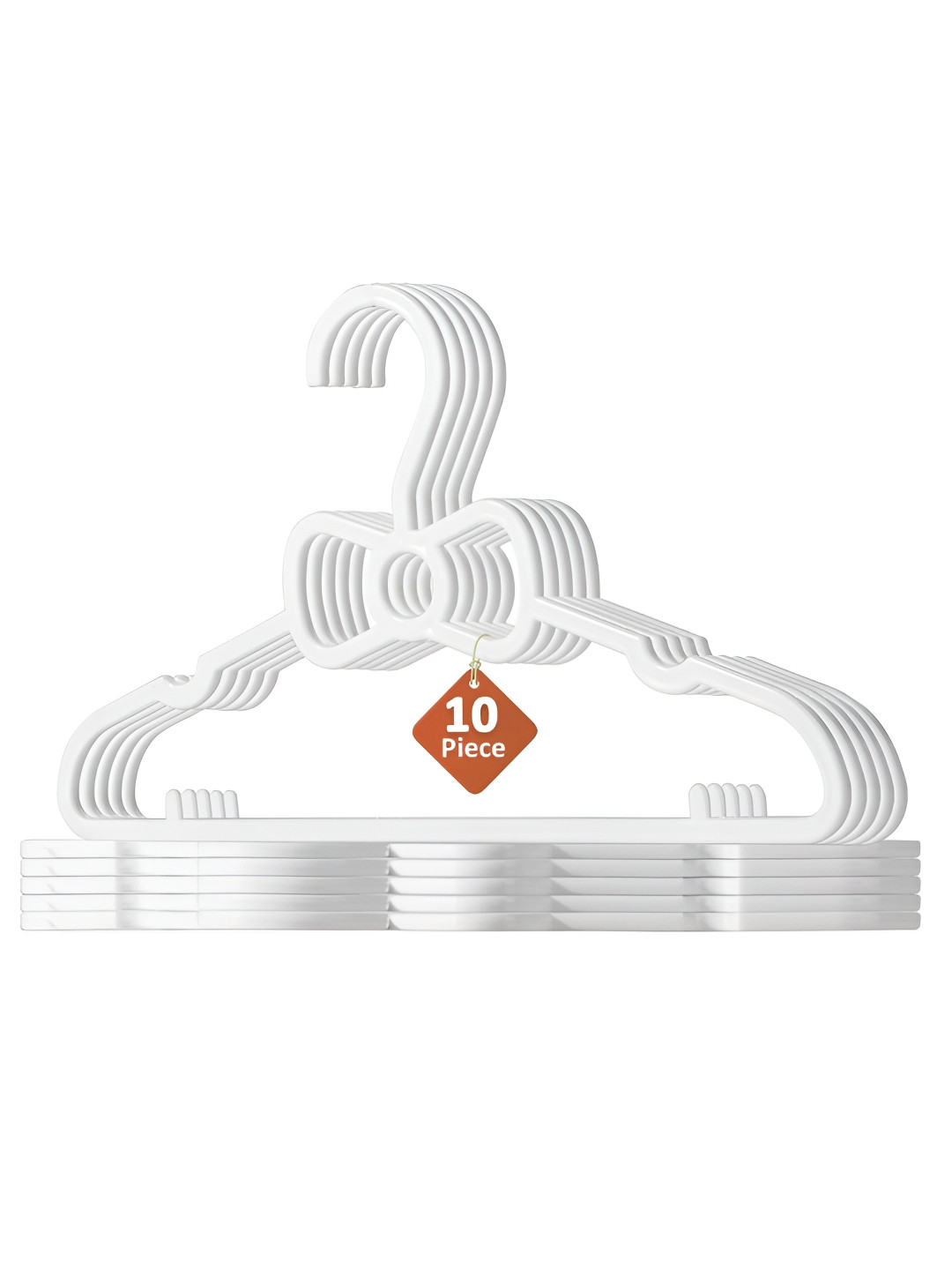 Aura 10-Pcs White Small Baby Hangers for Clothes Hanger