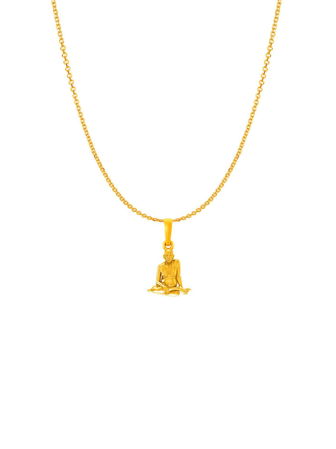 AKSHAT SAPPHIRE 92.5 Sterling Silver 22KT Gold-Plated Swami Samarth Pendant Chain