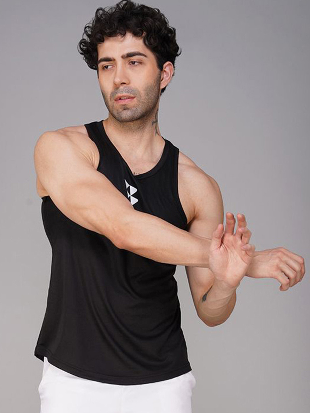 Brauch Scoop Neck Gym Vests M-VEST-LOGO-BLK-S