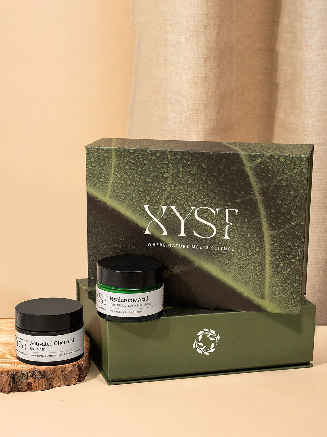 Xyst Set Of 2 Activated Charcoal Face Mask & Hyaluronic Acid Moisturizer- 50 g Each