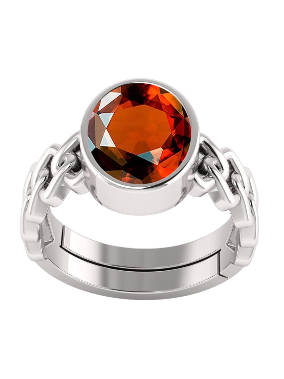 RSPR 14.25 Ratti Hessonite Natural Quality & Original Stone-Studded Adjustable Finger Ring