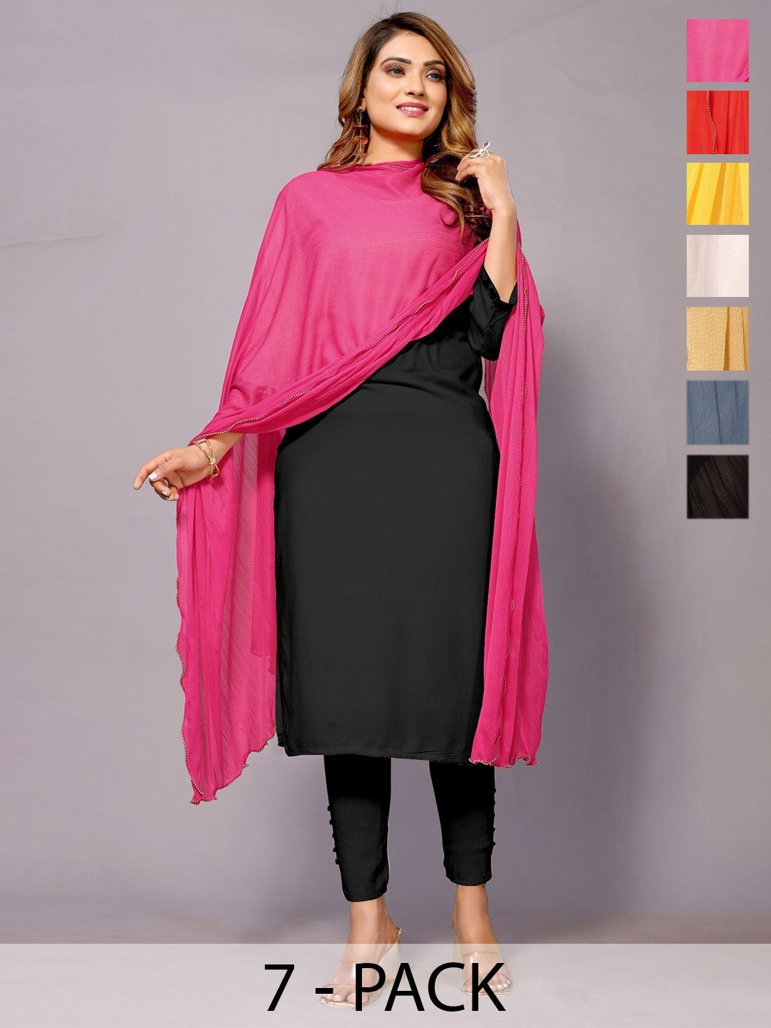 Moda Rapido Selection Of 7 Beads & Stones Dupattas
