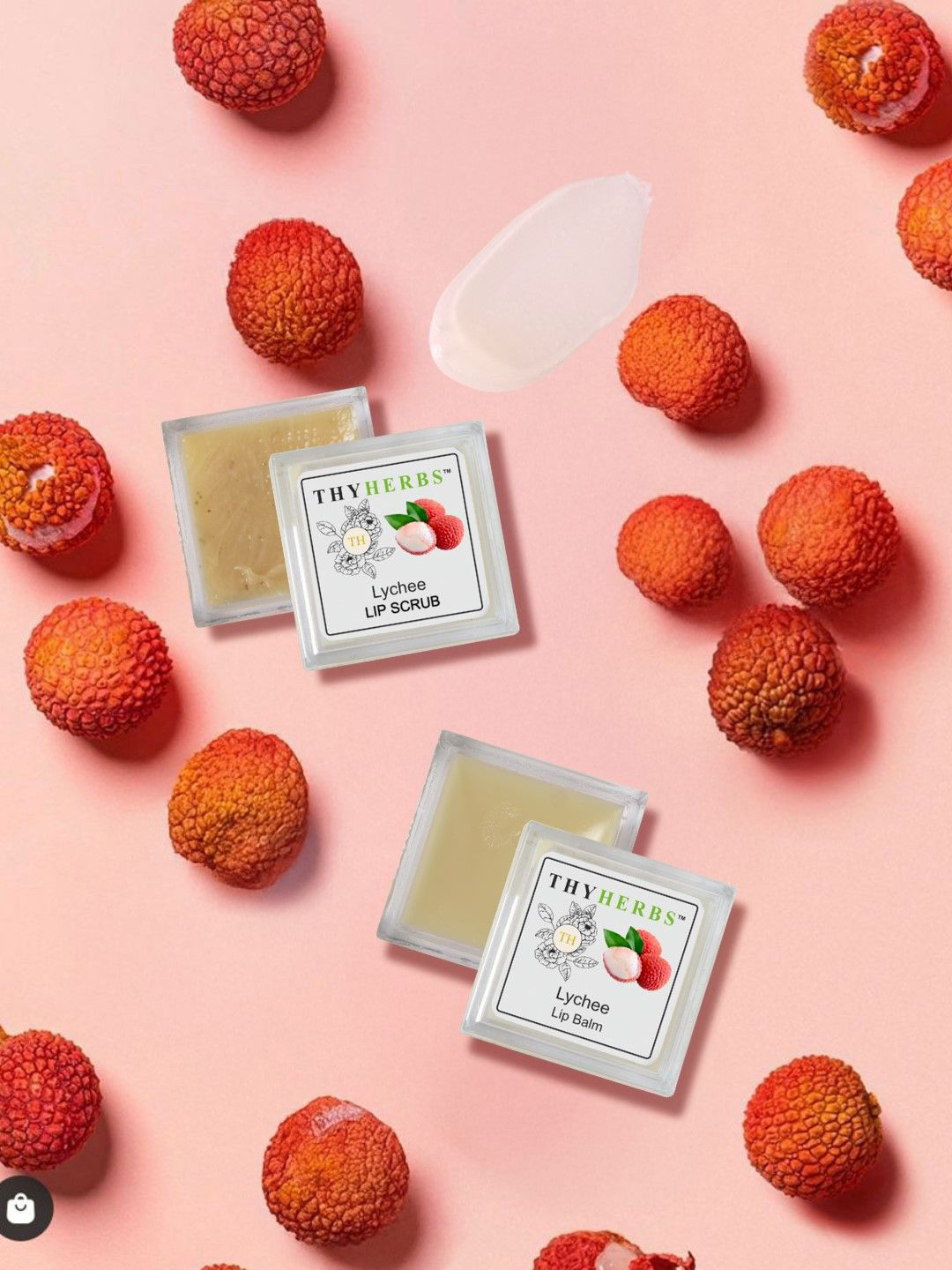 Thyherbs Lychee Lip Balm & Scrub Combo - 2 g each