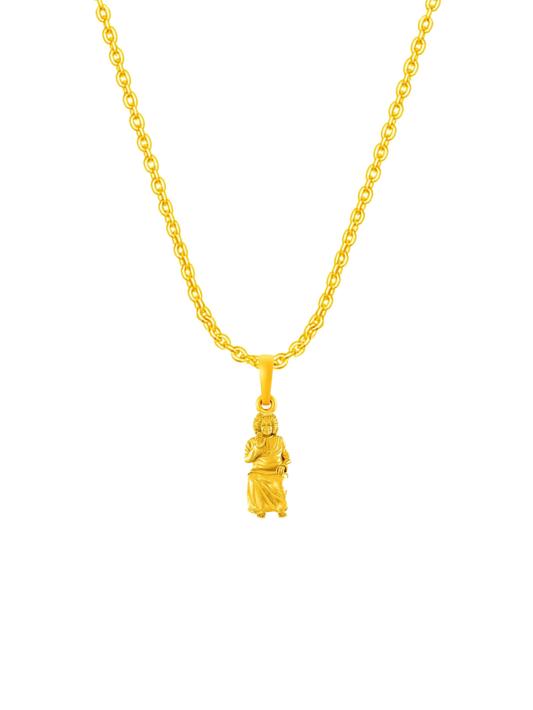AKSHAT SAPPHIRE Men 925 Sterling Silver 22KT Gold-Plated Satya Sai Pendant & Anchor Chain
