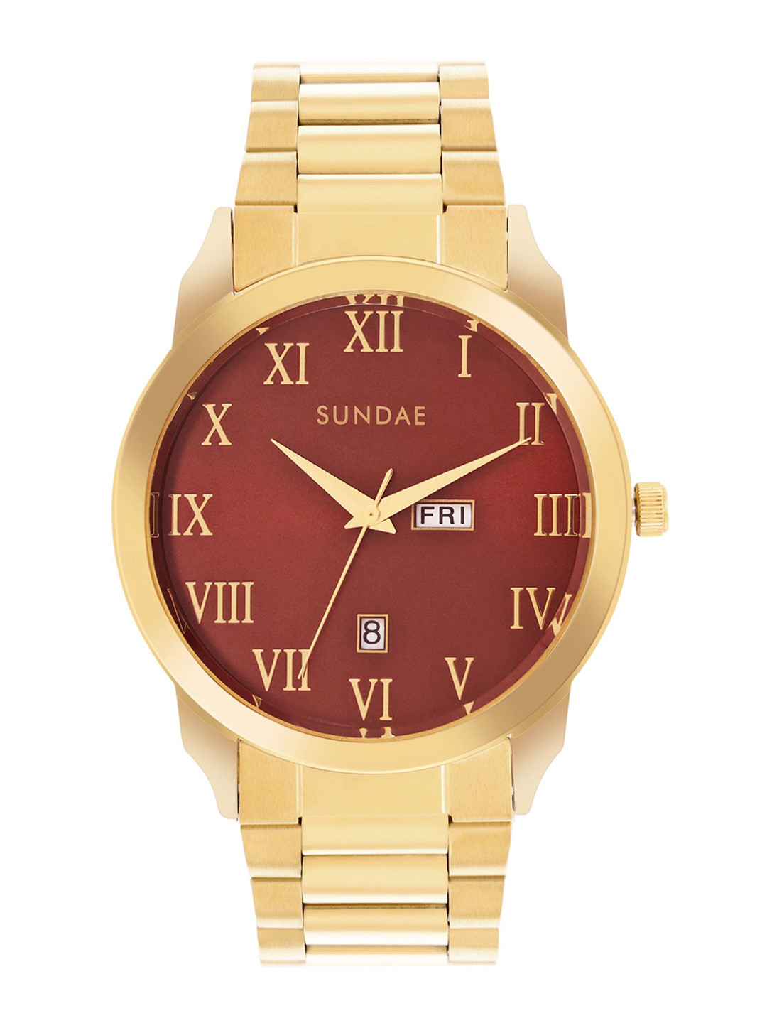 SUNDAE Men Brass Dial & Stainless Steel Straps Analogue Watch 788903 M-26 IGP3