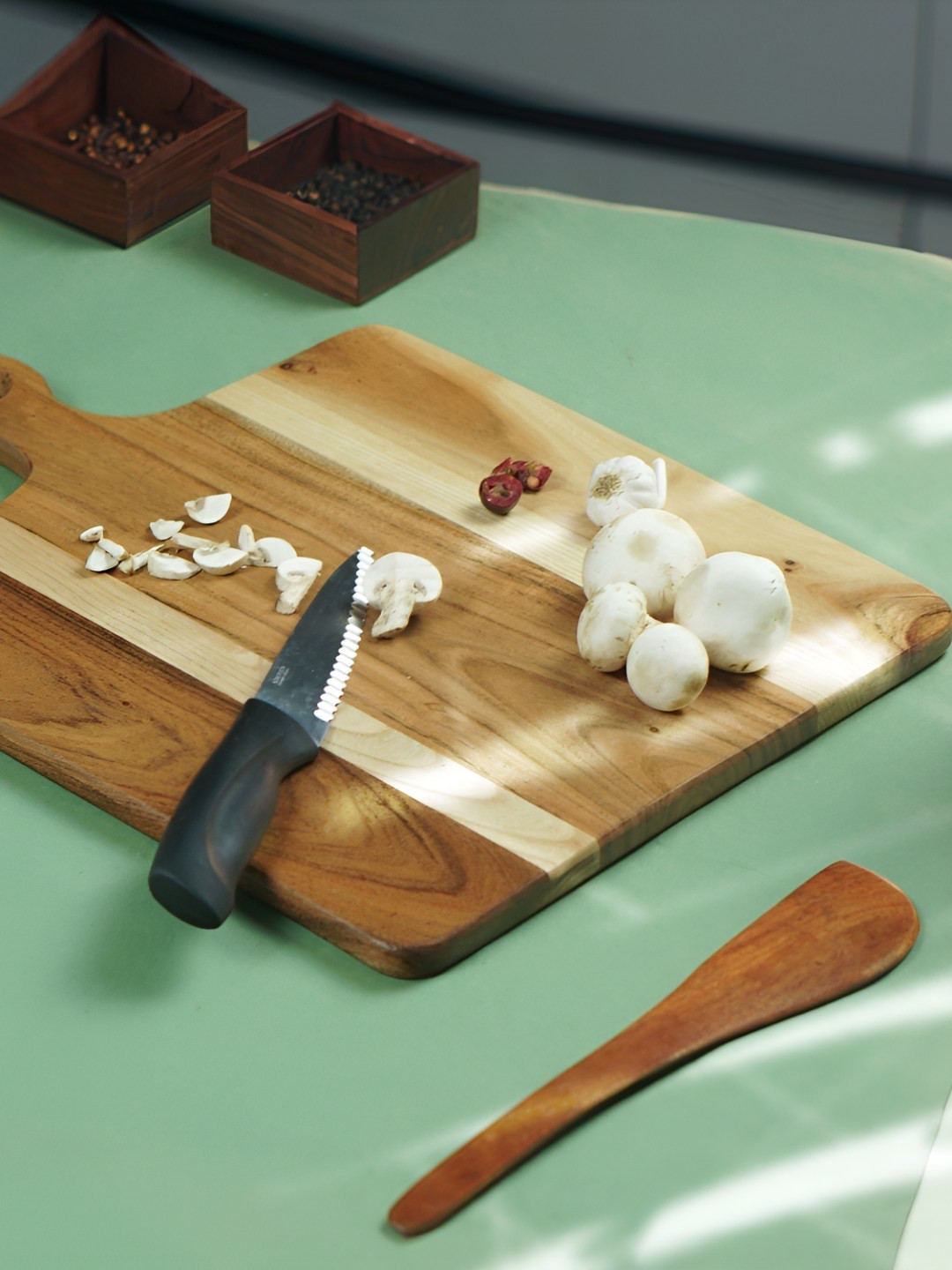 Myntra Elegant Homes Brown Ace Square Wooden Chopping Board