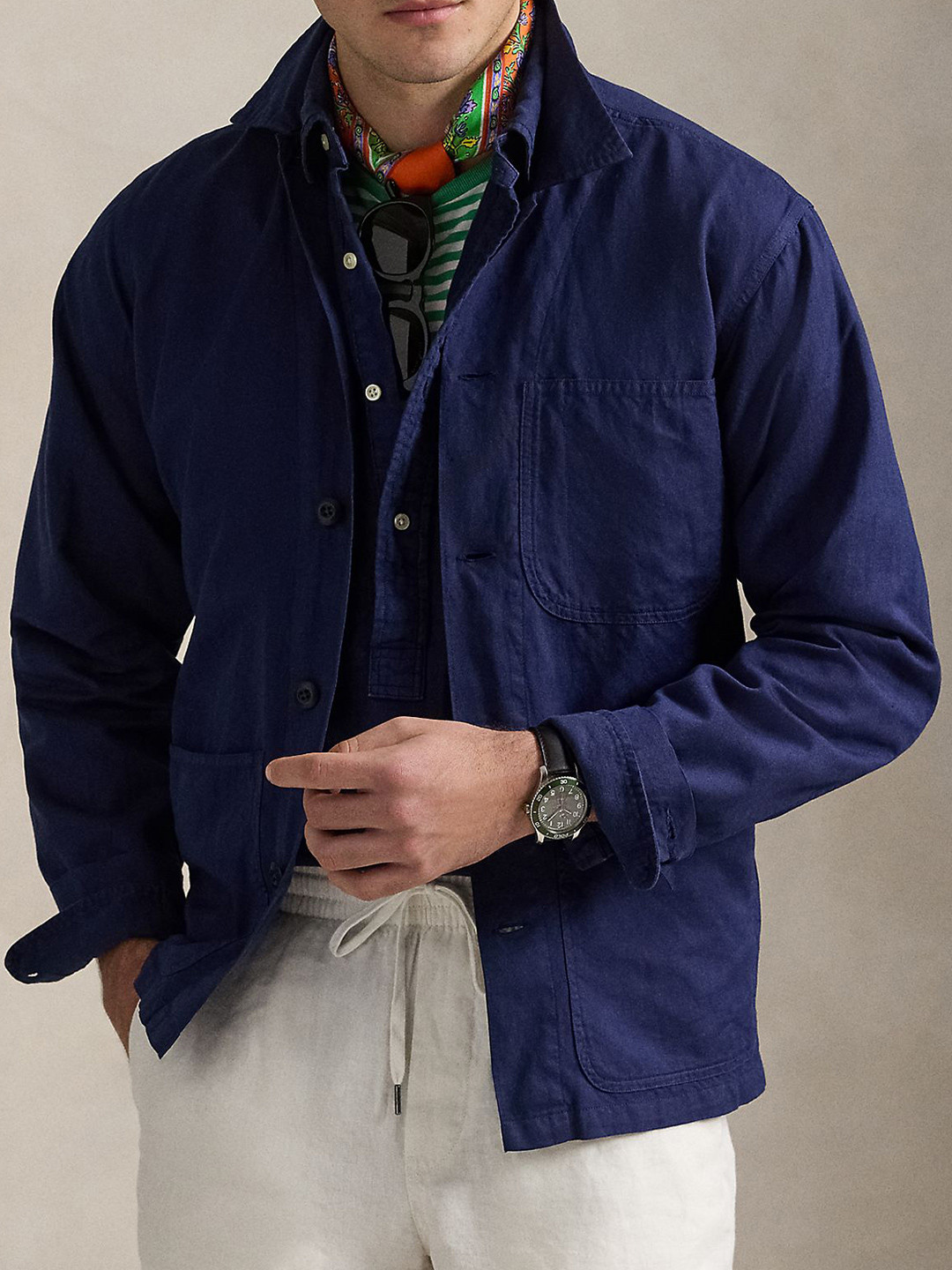 Polo Ralph Lauren Men Solid Spread Collar Shacket