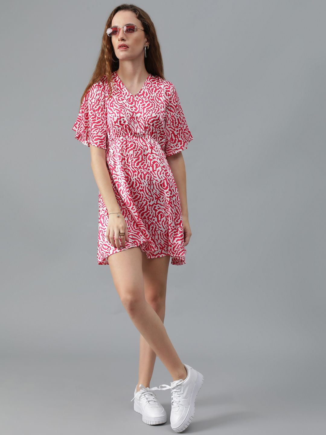 Stylecast X Kotty Women Mini Abstract Print Fit & Flare Dress