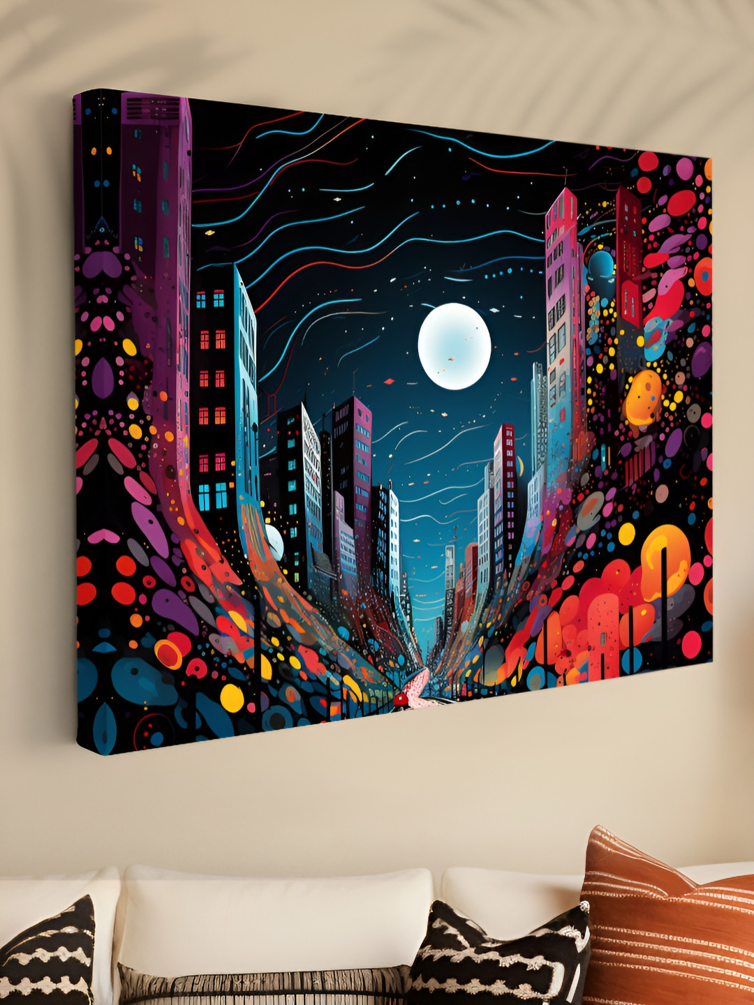 SAF Abstract Road & Skyline Canvas Rectangle Paintings Wall Art-24 x 16.1In