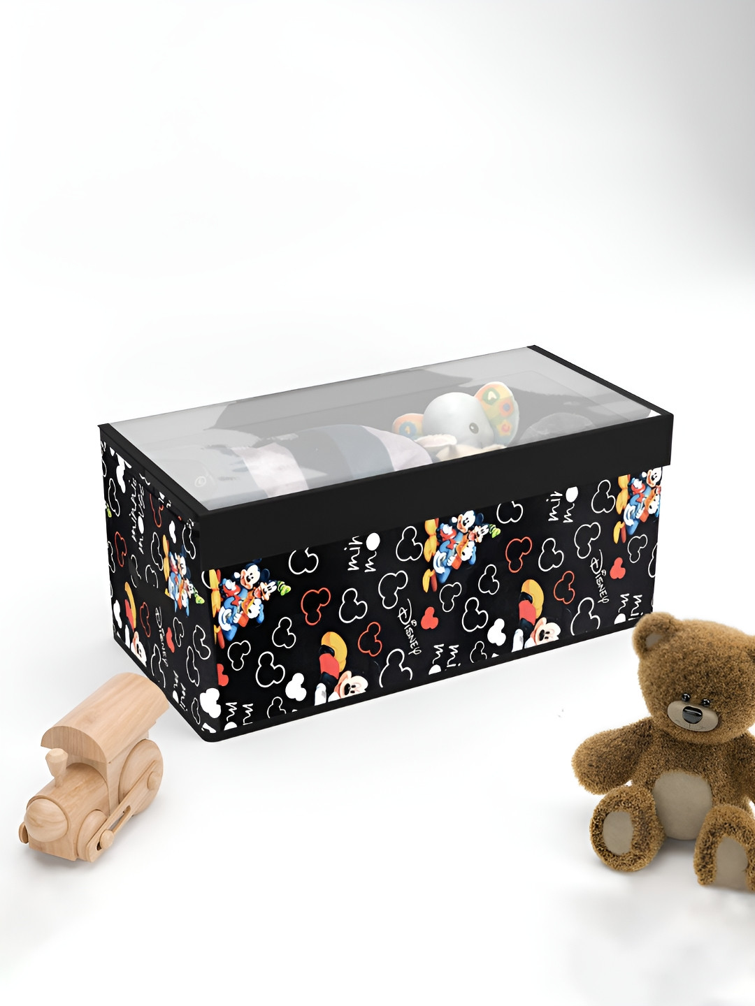 Myntra Elegant Homes Black Disney Minnie Multi-Utility Organiser With Transparent Lid