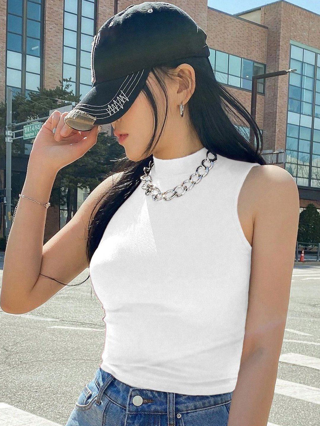 Stylecast X Kotty Women Solid Sleeveless Cotton Regular Top