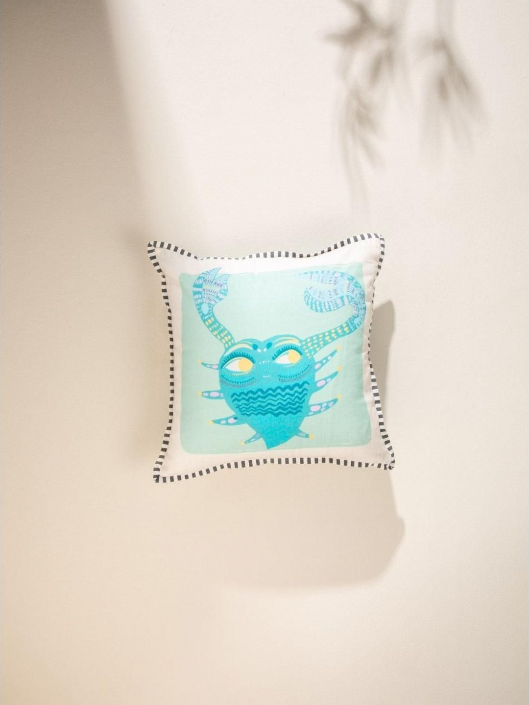 FREEDOM TREE Turquoise Blue & White Square Cushion Covers