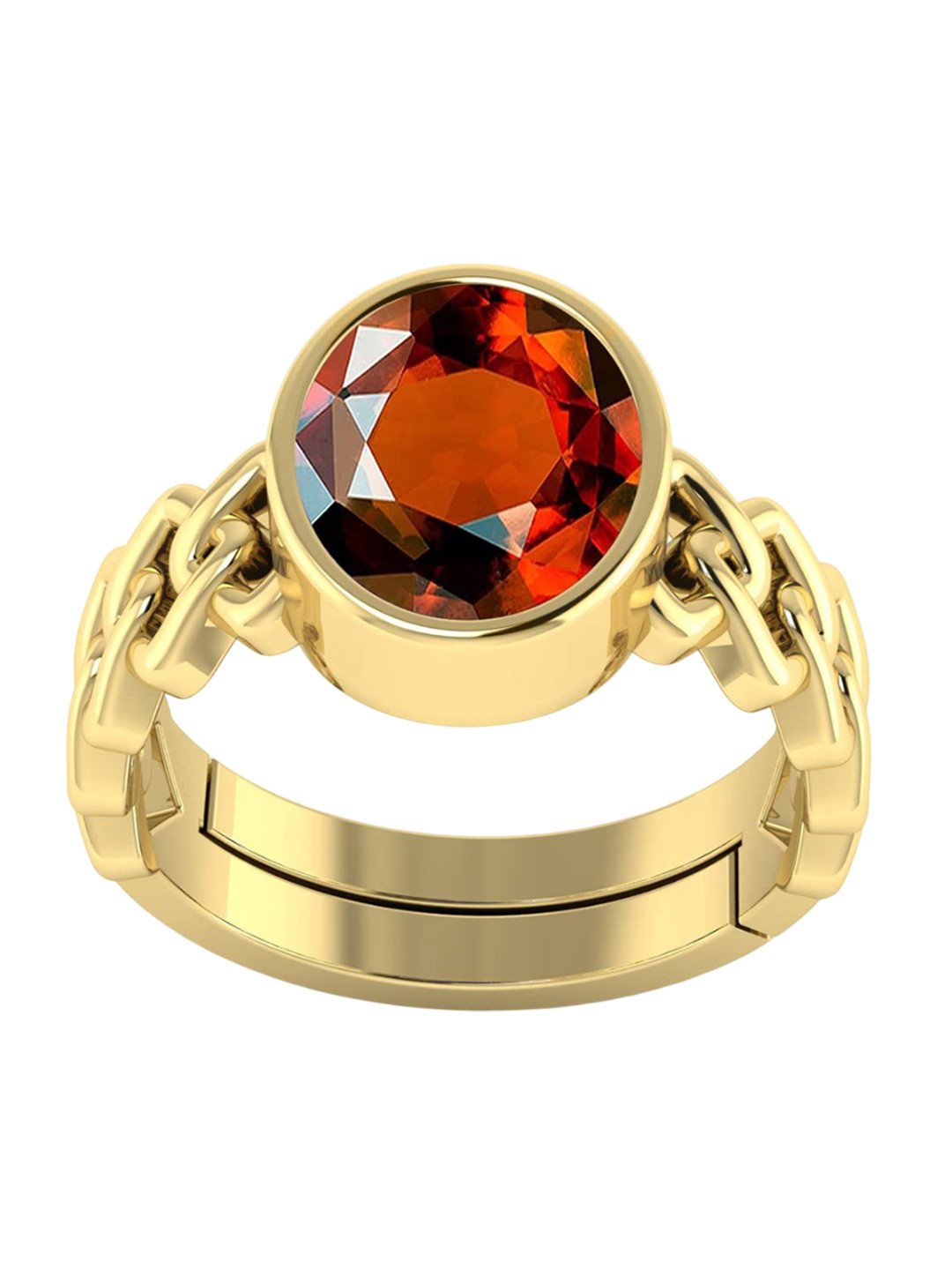 RSPR 10.25 Ratti Hessonite Natural Quality & Original Stone-Studded Adjustable Finger Ring
