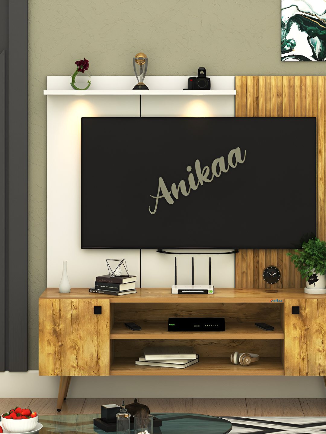 ANIKAA Kiv Wooden Study & Durable TV Entertainment Unit