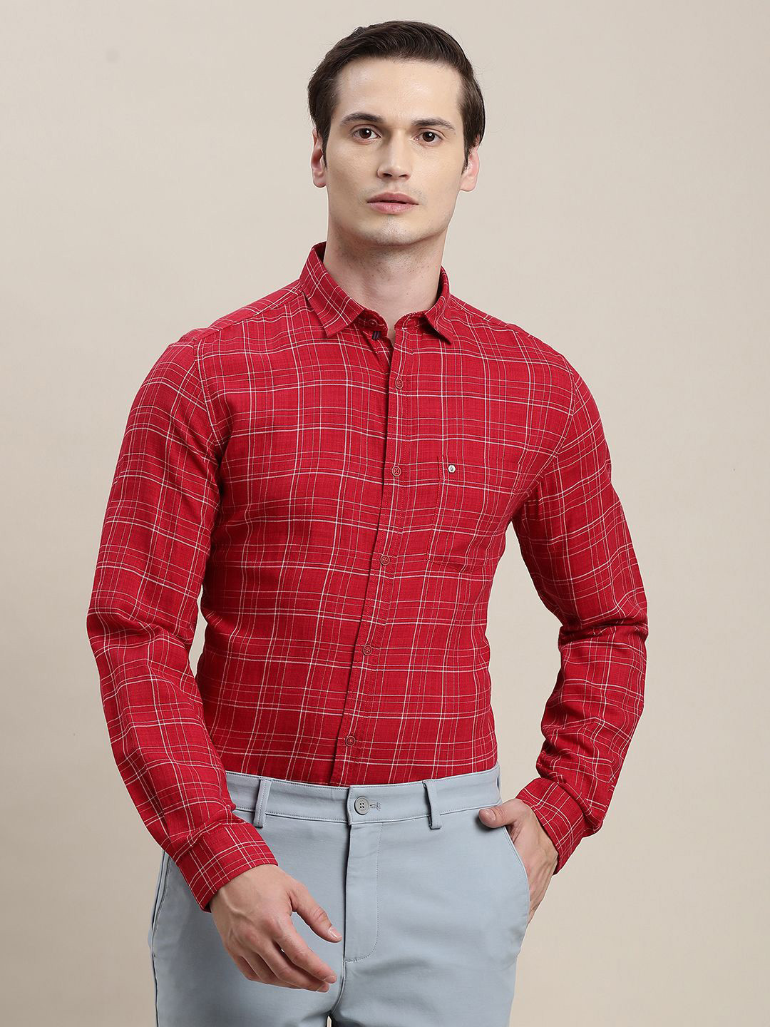 Turtle Tartan Checks Checked Relaxed Slim Fit Casual Shirt