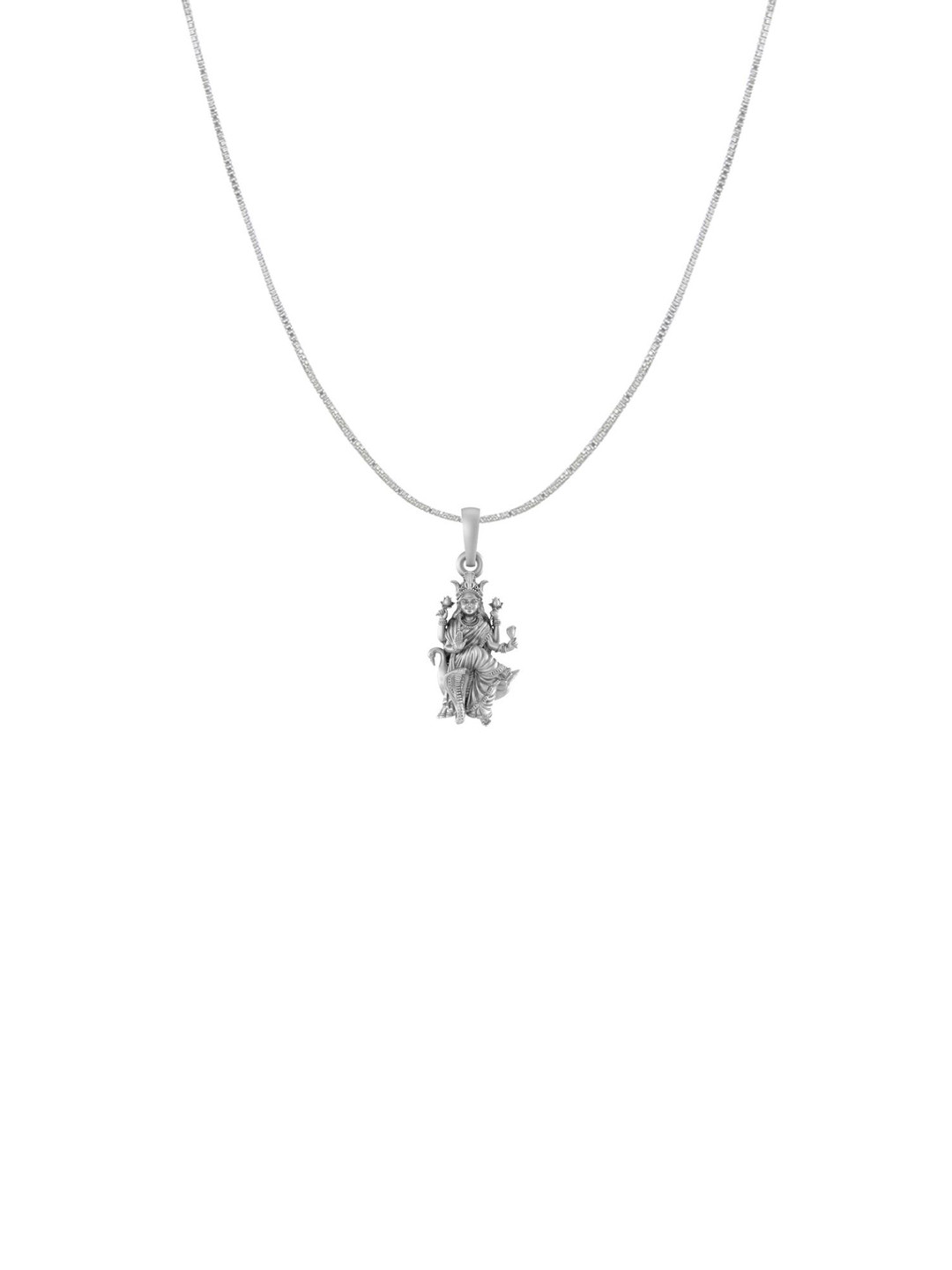 AKSHAT SAPPHIRE 92.5 Sterling Silver Contemporary Mansha Devi Pendant Chain