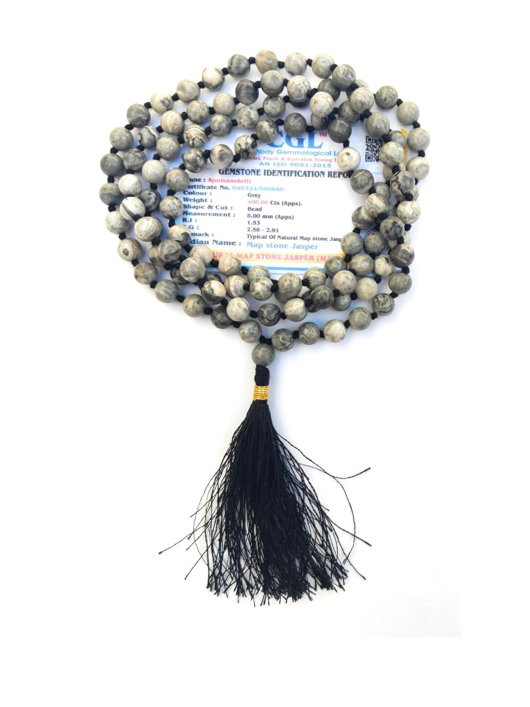 Apnisanskriti Unisex Map Stone 8mm Mala