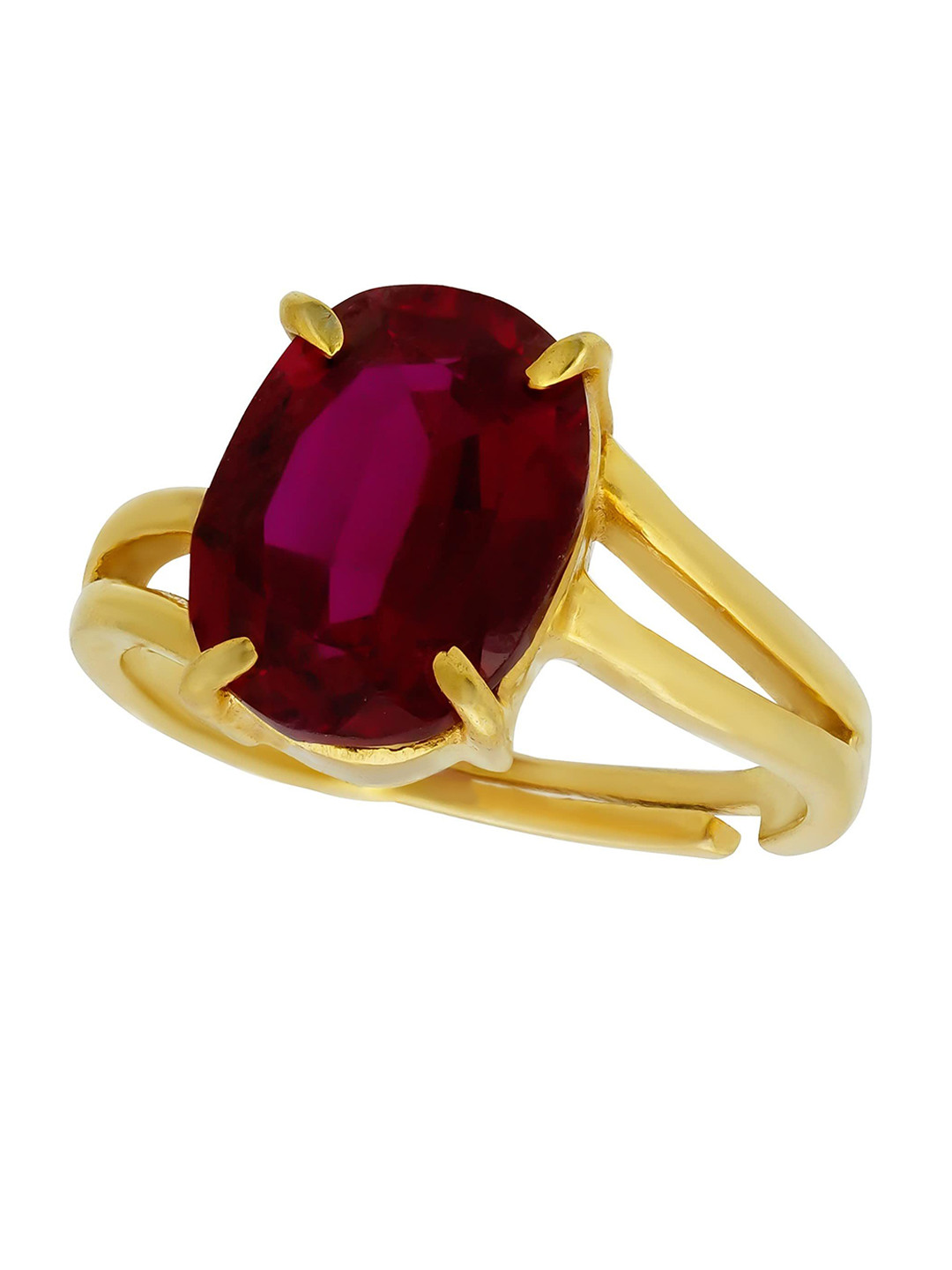 RSPR 3.25 Ratti 2.60 Carat Natural Ruby Manikya-Studded  Adjustable Finger Ring