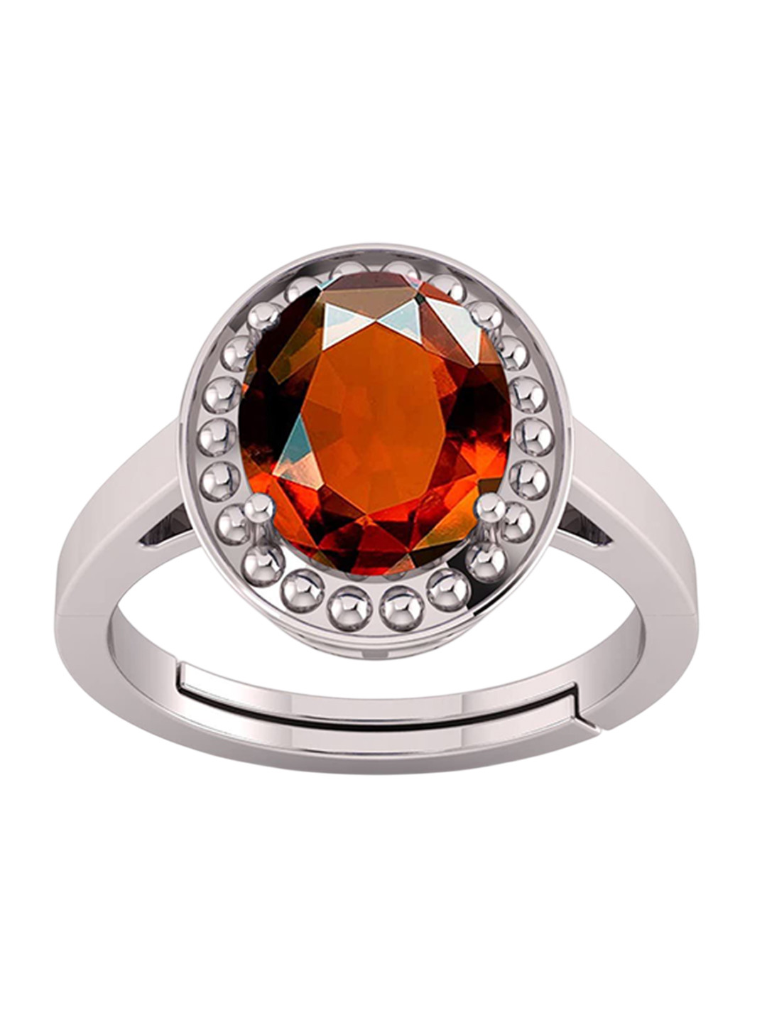 RSPR 12.25 Ratti Gomed Hessonite Ring Original Stone Panchdhatu Adjustable Finger Ring