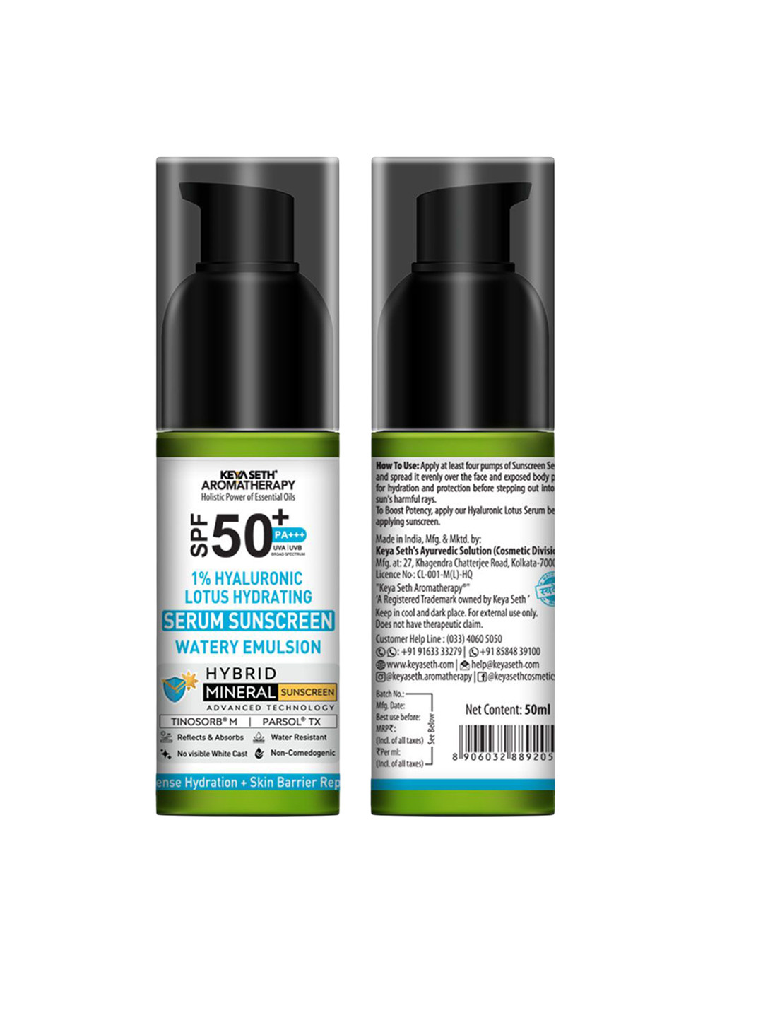 KEYA SETH AROMATHERAPY  Aromatherapy 1% Hyaluronic Lotus Hydrating Serum Sunscreen - 50 ml