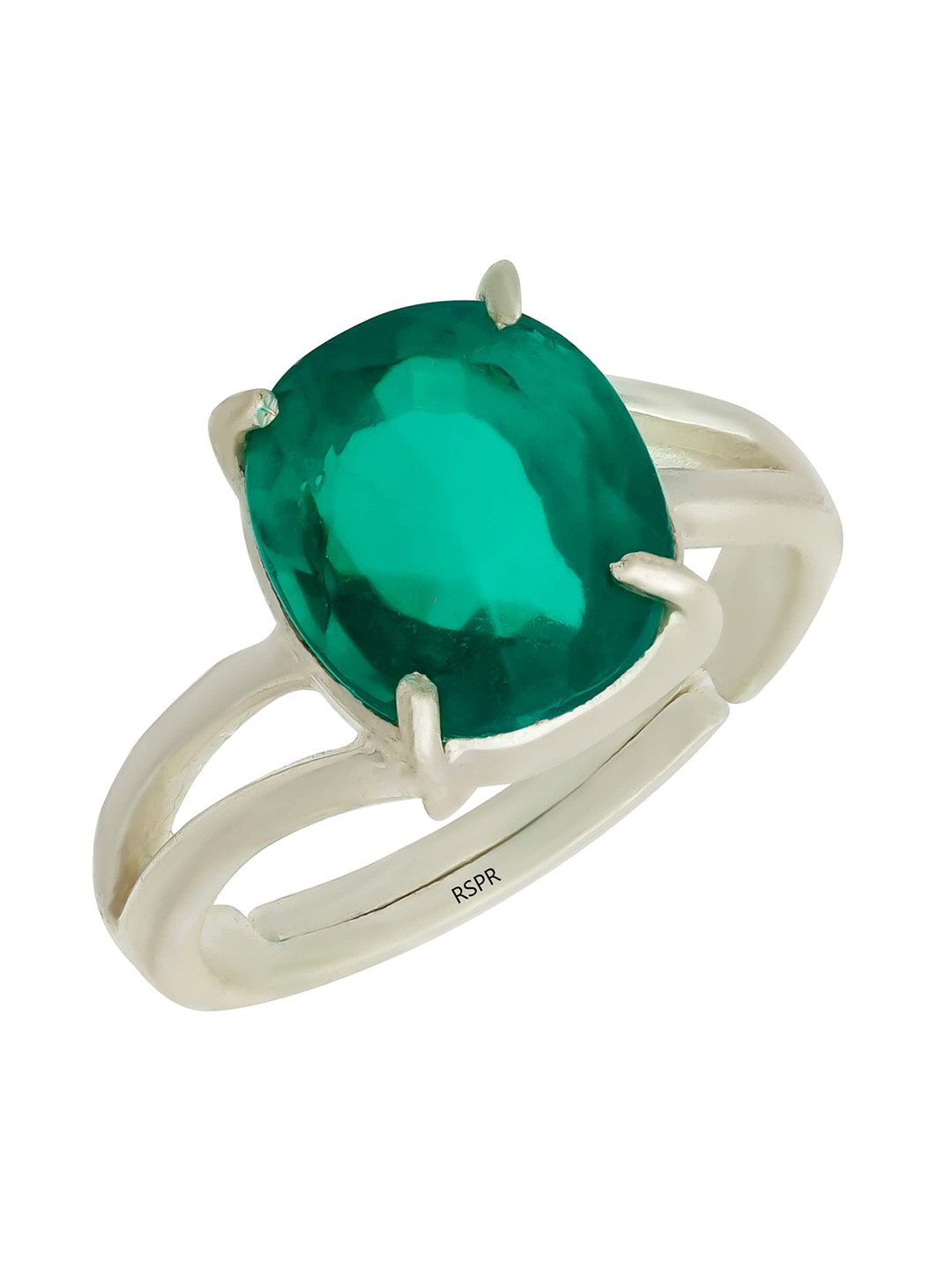 RSPR 5.25 Ratti 4.60 Carat Natural Panna Emerald-Studded Finger Ring