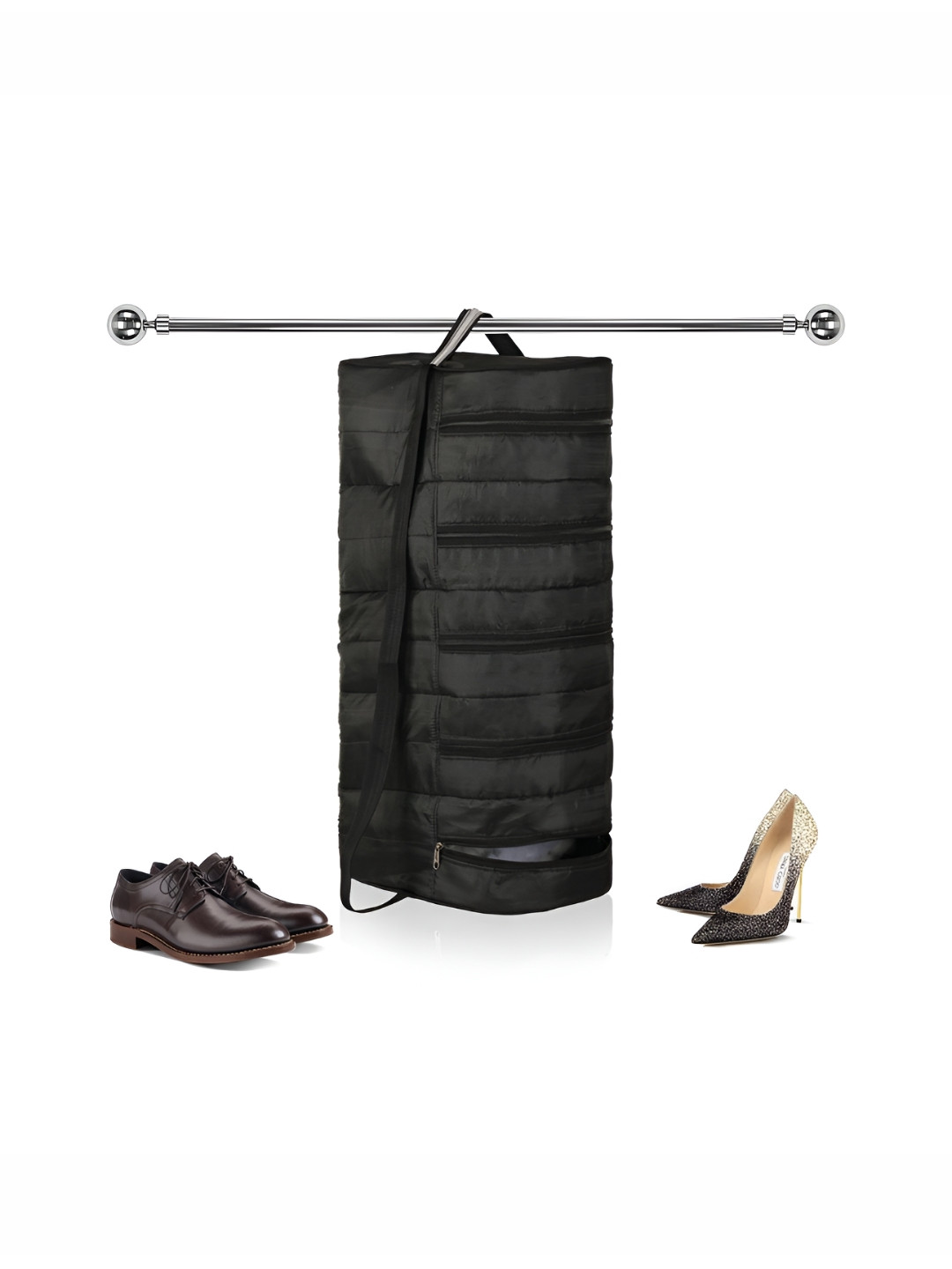 Aura Black Dustproof Dual-Compartment Shoe Packaging Pouch