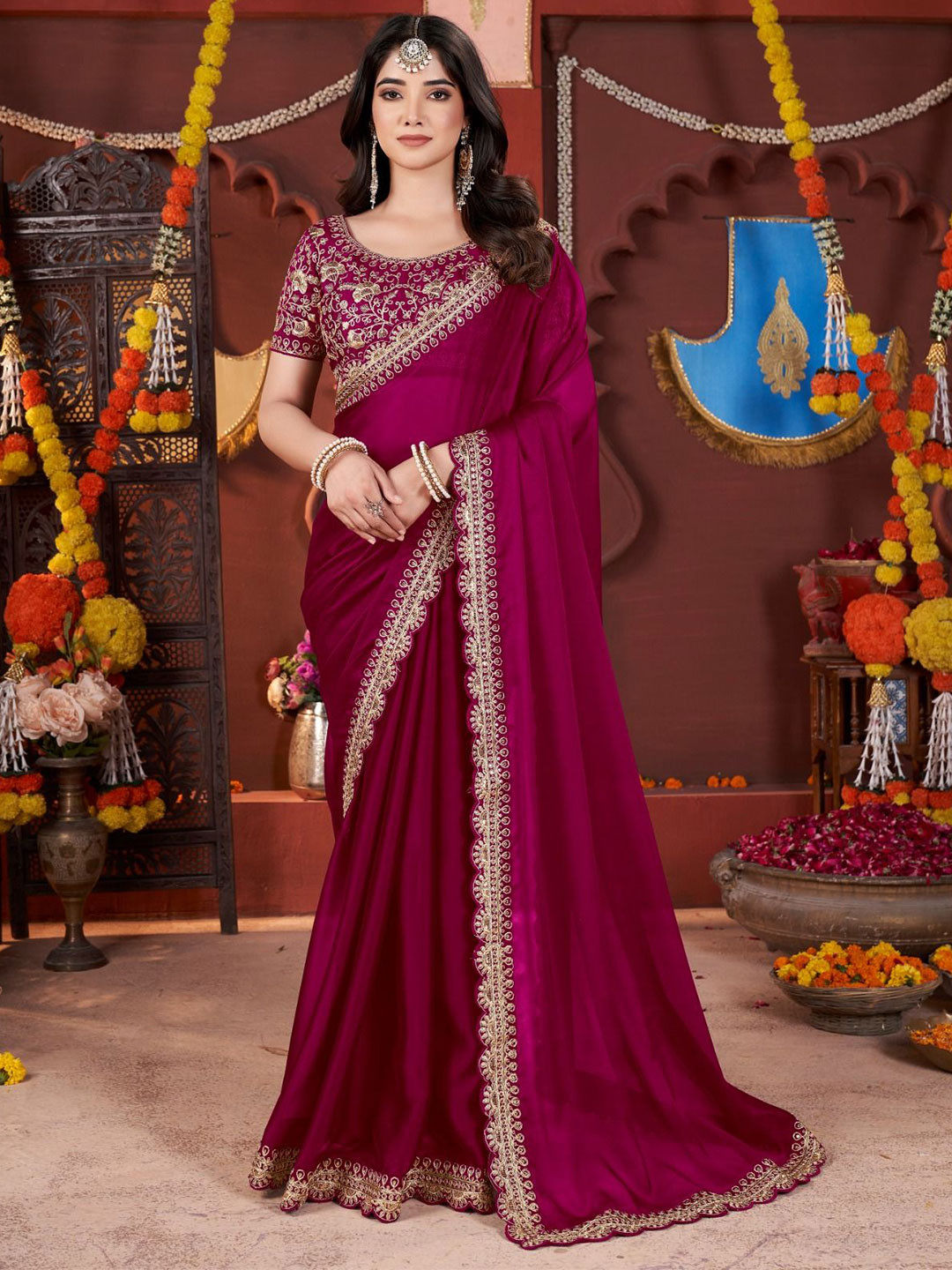 DHARMEE Embellished Sequinned Saree