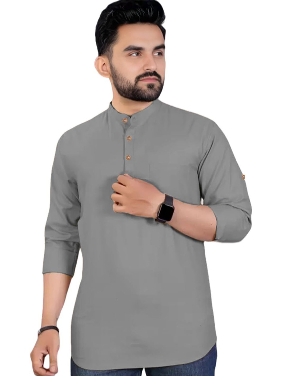 APEKTRA Men Solid Long Sleeves Kurta