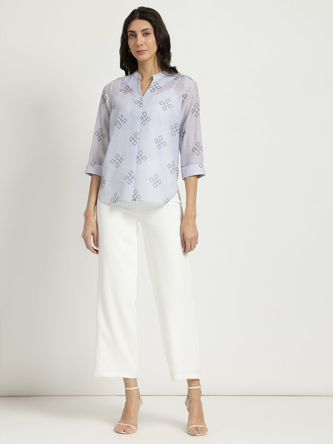 FABLE STREET Sheer Chanderi Top